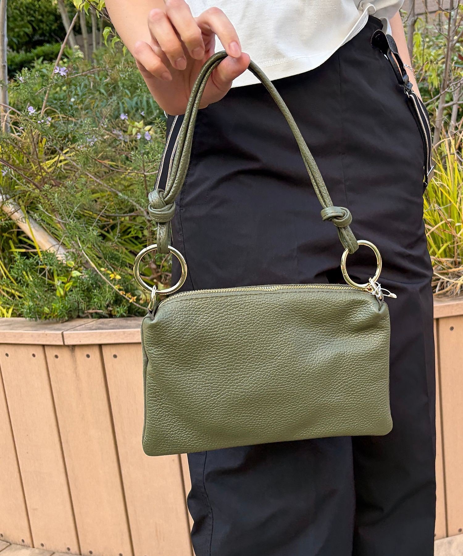 Rouge vif la cle 【AULENTTI/オウレンティ】2wayポシェットミニバッグ/ハンドバッグ/シ ルージュ・ヴィフ ラクレ バッグ ショルダーバッグ グリーン【送料無料】