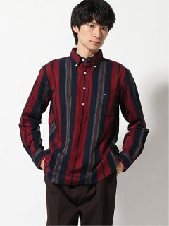 Popover Multi Stripe Buttondown Shirt EN91504: Navy Popover Multi Stripe Buttondown Shirt EN91504: Navy