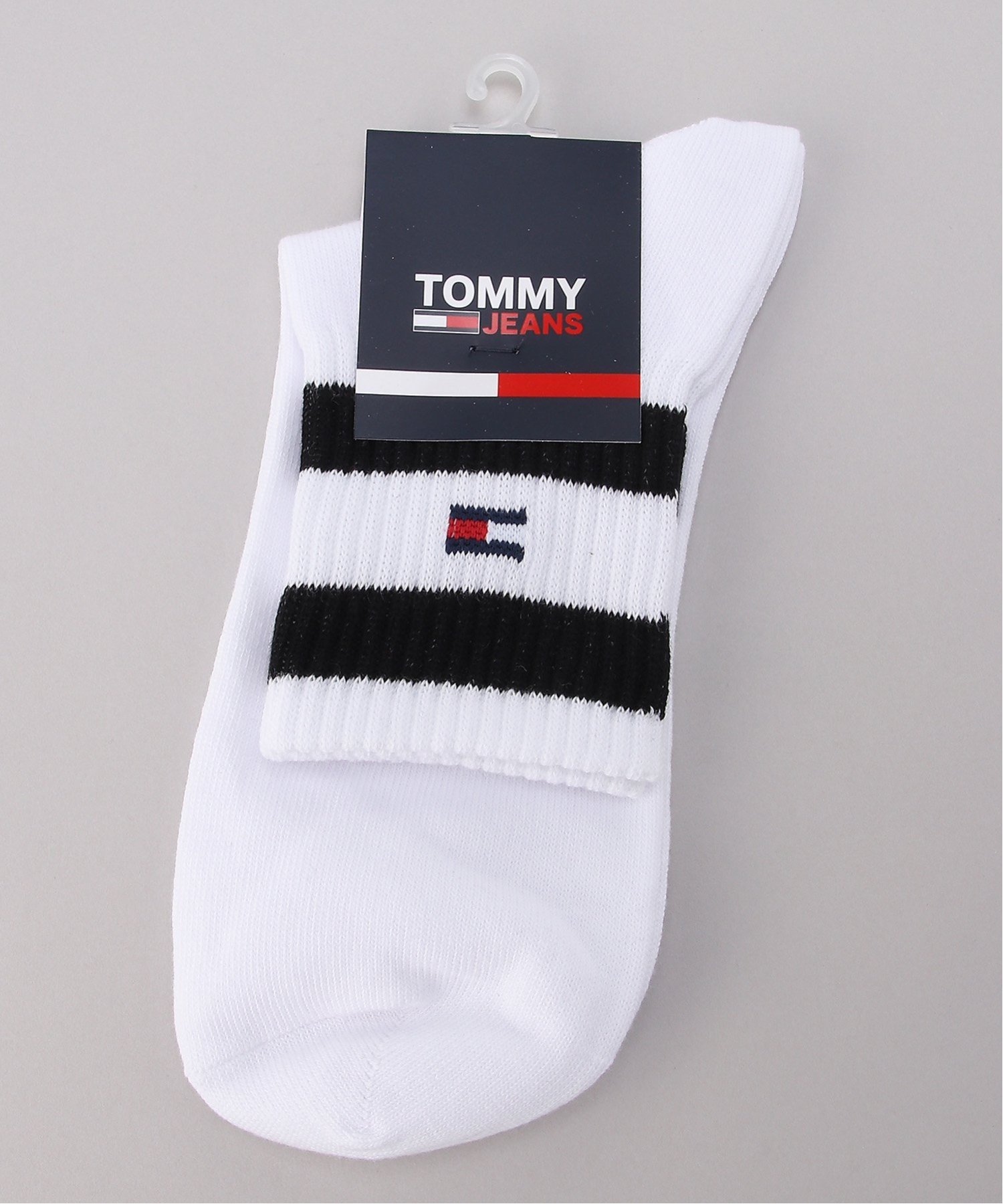 TOMMY JEANS (M)TOMMY HILFIGER(トミーヒルフィガー) TJ COLOR STRIPE SOCKS トミーヒルフィガー 靴下・レッグウェア 靴下 ホワイト