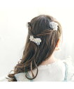 apres les cours オーガンジーフラワーヘアアクセセット エフオーオンラインストア ヘアアクセサリー カチューシャ・ヘアバンド ホワイト