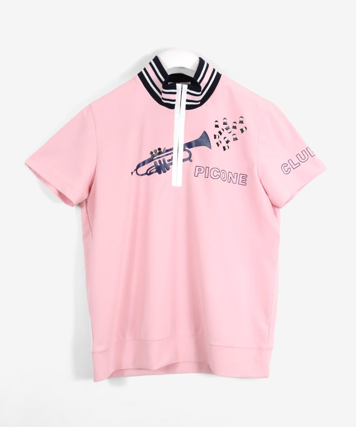 吸水速乾マイクロカノコジッププルオーバー ピッコーネクラブ トップス カットソー・Tシャツ ブラック ピンク ブルー ホワイト