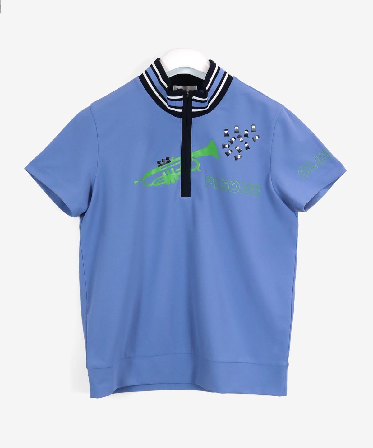 吸水速乾マイクロカノコジッププルオーバー ピッコーネクラブ トップス カットソー・Tシャツ ブラック ピンク ブルー ホワイト