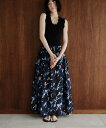 EMMEL REFINES <EMMEL REFINES>EM ボカシプリント サイドギャザー スカート ユナイテッドアローズ グリーンレーベルリラクシング ス...