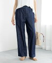 【SALE/50%OFF】Elura 大人サマーワイドデニムパンツ<低身長サイズあり>/324903 エルーラ パンツ ジーンズ・デニムパンツ ネイビー【送料無...