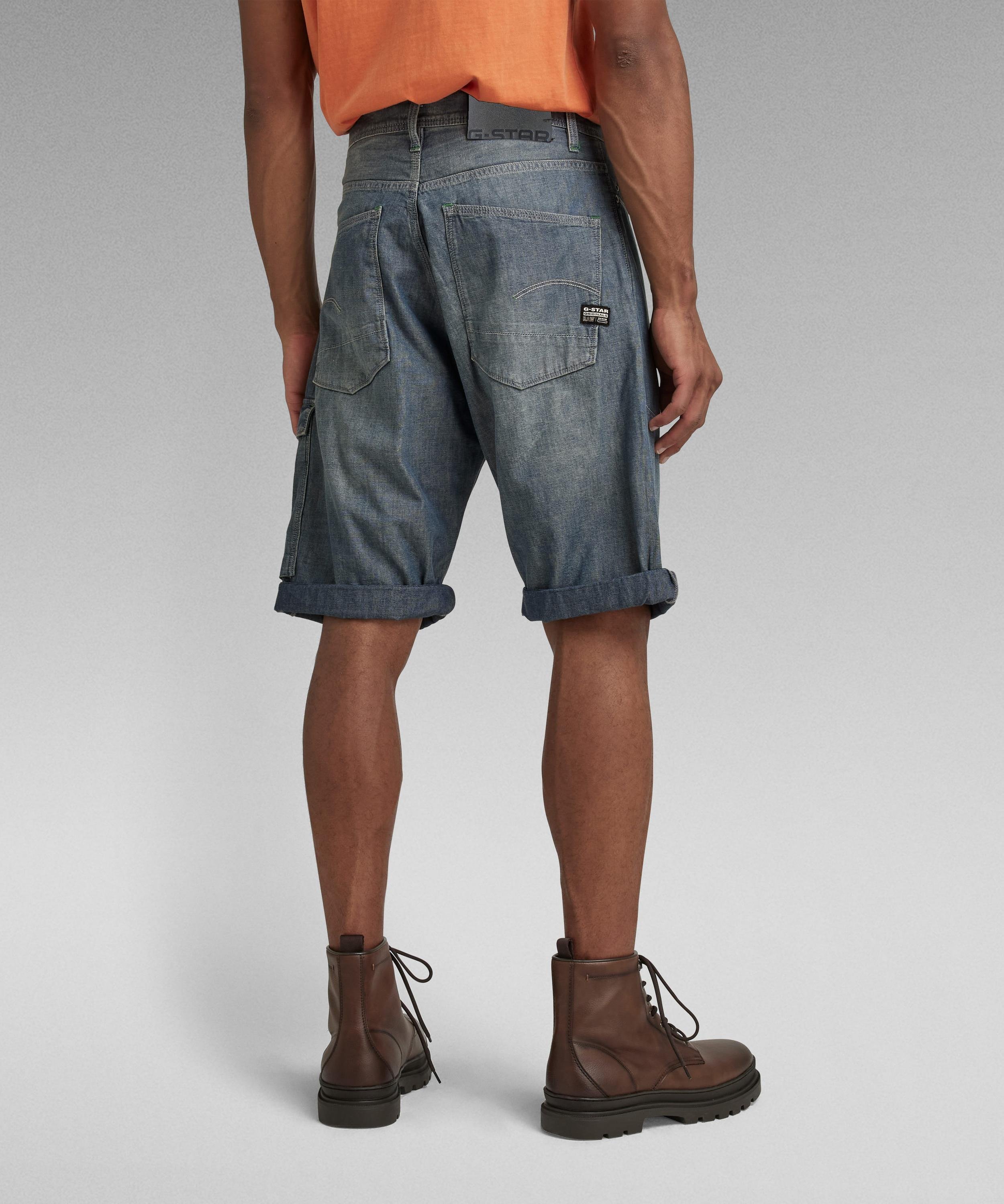 【公式ショップ】BEARING CARGO SHORT/シャンブレーデニムカーゴショートパンツ ジースターロゥ パンツ カーゴパンツ ブルー