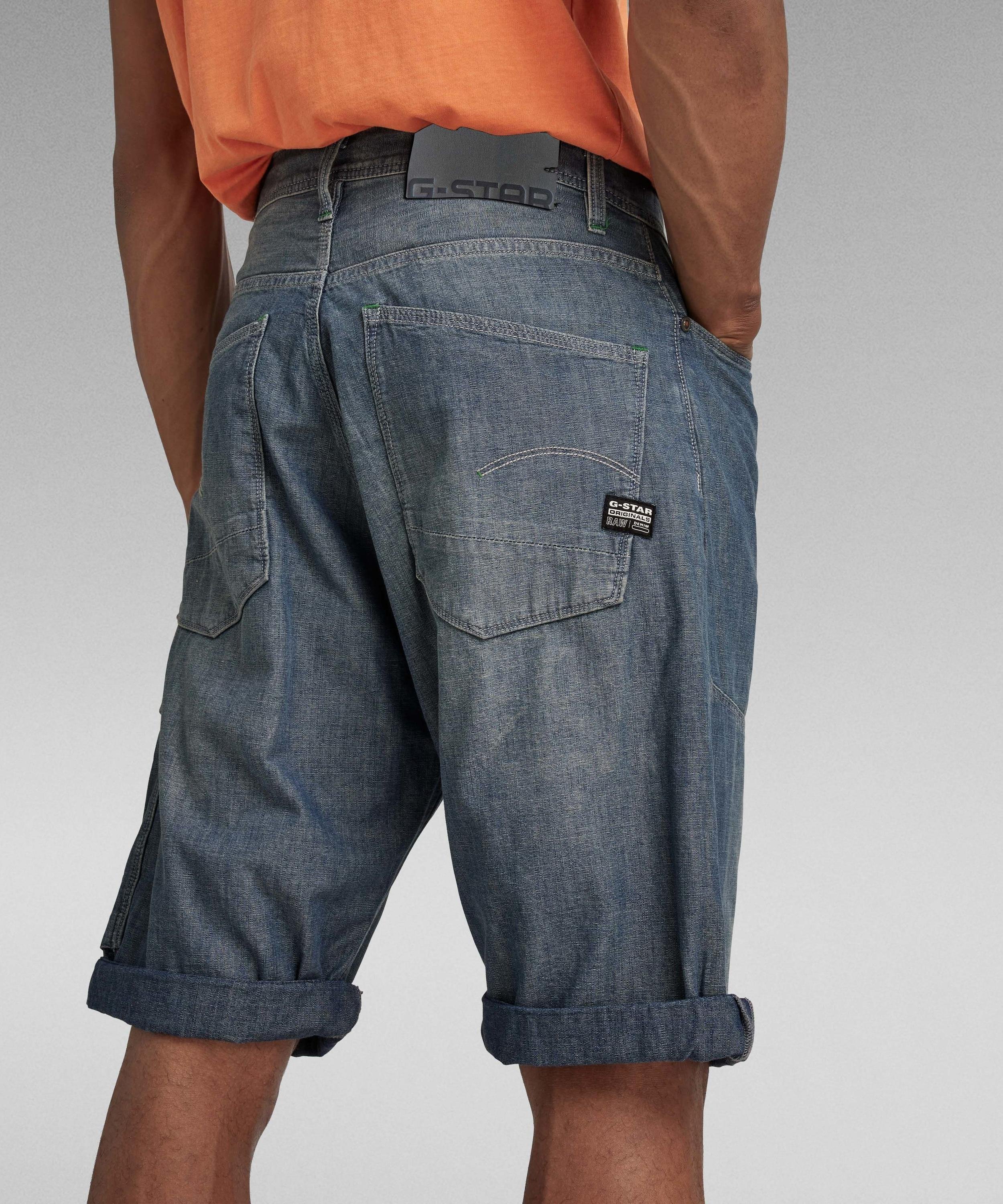 【公式ショップ】BEARING CARGO SHORT/シャンブレーデニムカーゴショートパンツ ジースターロゥ パンツ カーゴパンツ ブルー