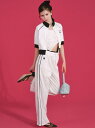 LILY BROWN 【LILY BROWN×MARY QUANT】セミフレアトラックパンツ リリーブラウン パンツ その他のパンツ レッド ホワイト ネイビー【送料無料】