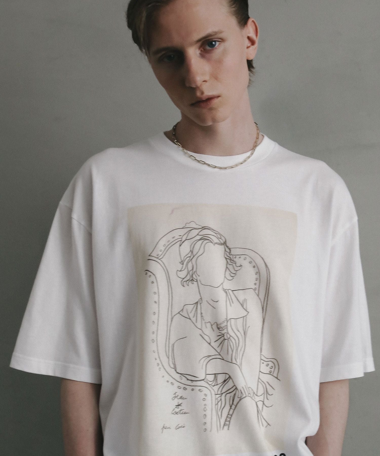 【EF(エフ)】アートT/JEAN COCTEAU(MEN) ベイフロー トップス カットソー・Tシャツ ホワイト