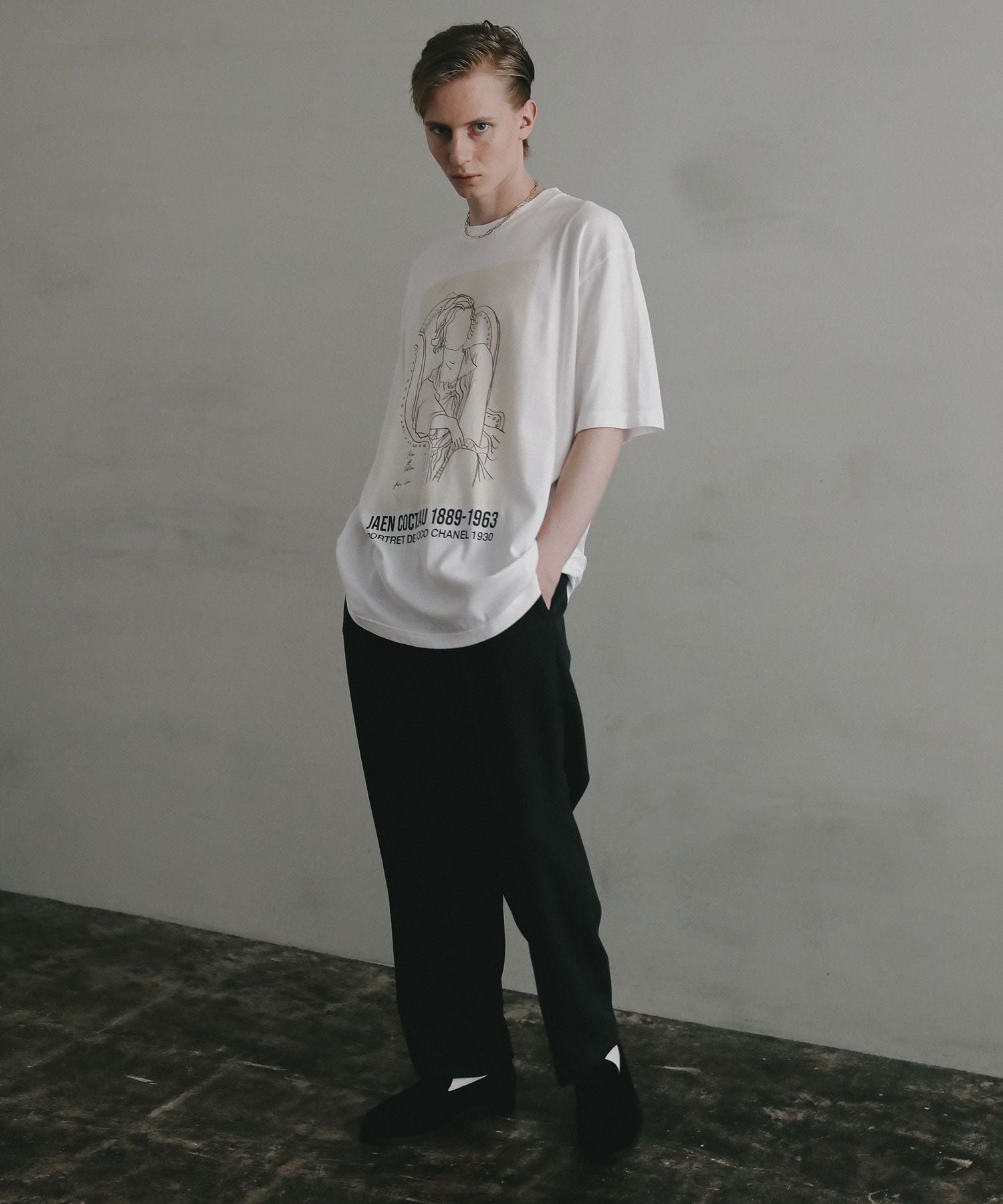 【EF(エフ)】アートT/JEAN COCTEAU(MEN) ベイフロー トップス カットソー・Tシャツ ホワイト