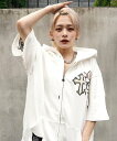 GALLIS ADDICTION 【GALFY×GALLIS ADDICTION】クロスガリノハーツ半袖パーカー*セットアップ対応(MENS/WOMENS) ジャックローズ トップス カットソー・Tシャツ ホワイト ブラック ピンク ブルー【送料無料】