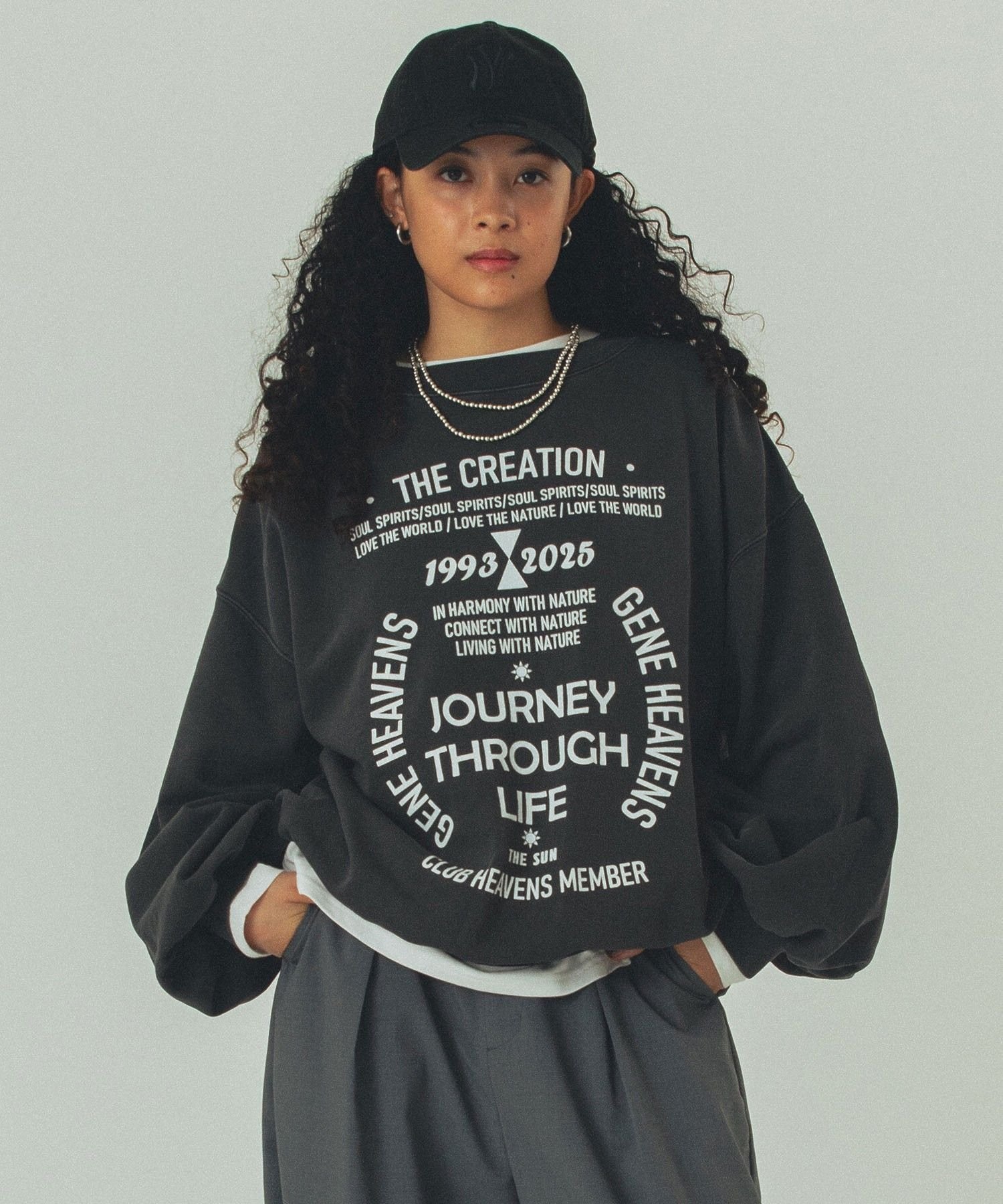 【SALE／55%OFF】ROSE BUD VOLUME SLEEVE PRINT SWEAT ローズバッド トップス スウェット・トレーナー グレー ホワイト【送料無料】