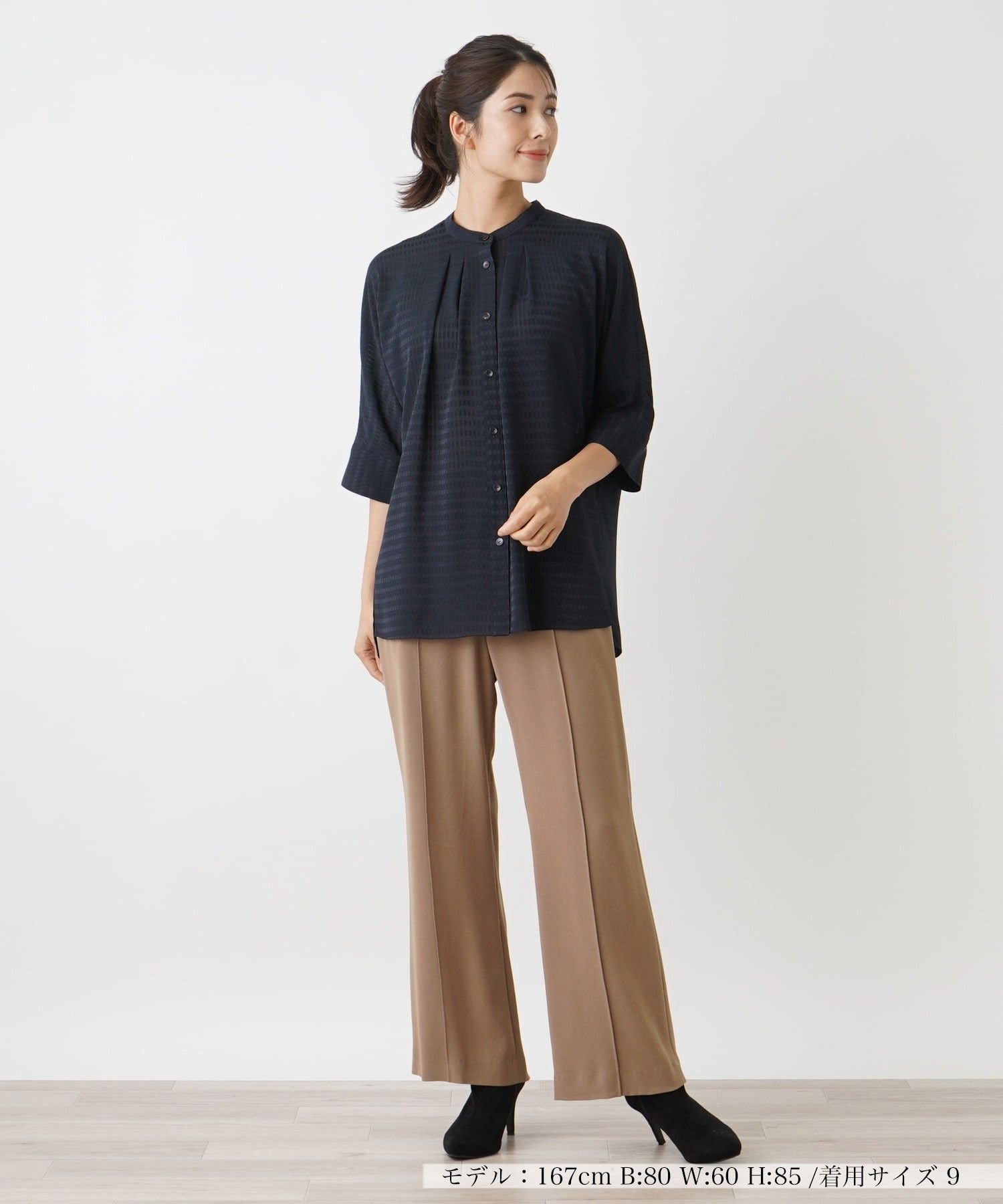 Leilian ブラウス【ROCHAS Premiere】 レリアン トップス シャツ・ブラウス ネイビー
