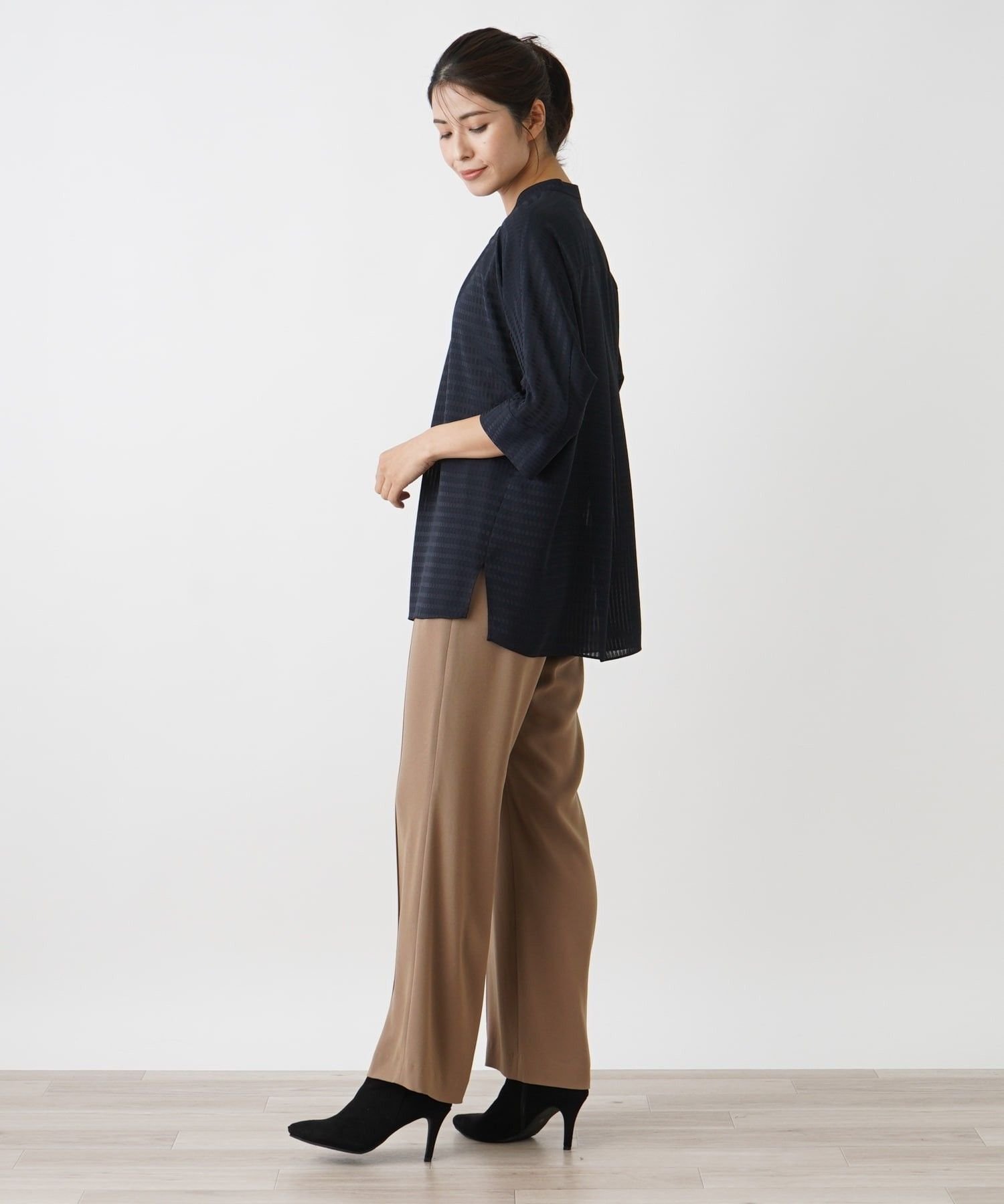 Leilian ブラウス【ROCHAS Premiere】 レリアン トップス シャツ・ブラウス ネイビー