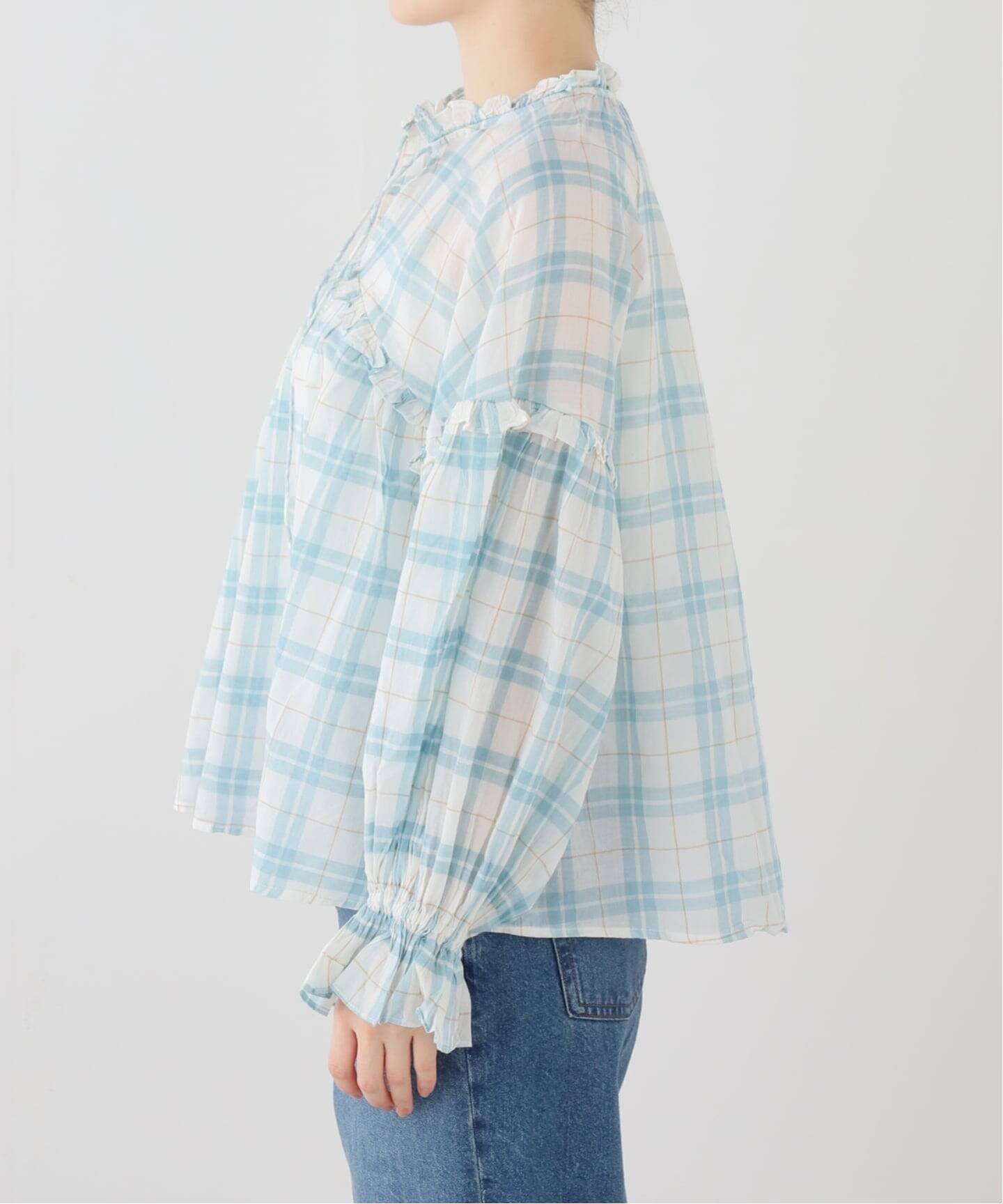 SLOBE IENA Feeka/フィーカ MALOE チェックブラウス 6CHE0109 スローブ イエナ トップス シャツ・ブラウス ブルー