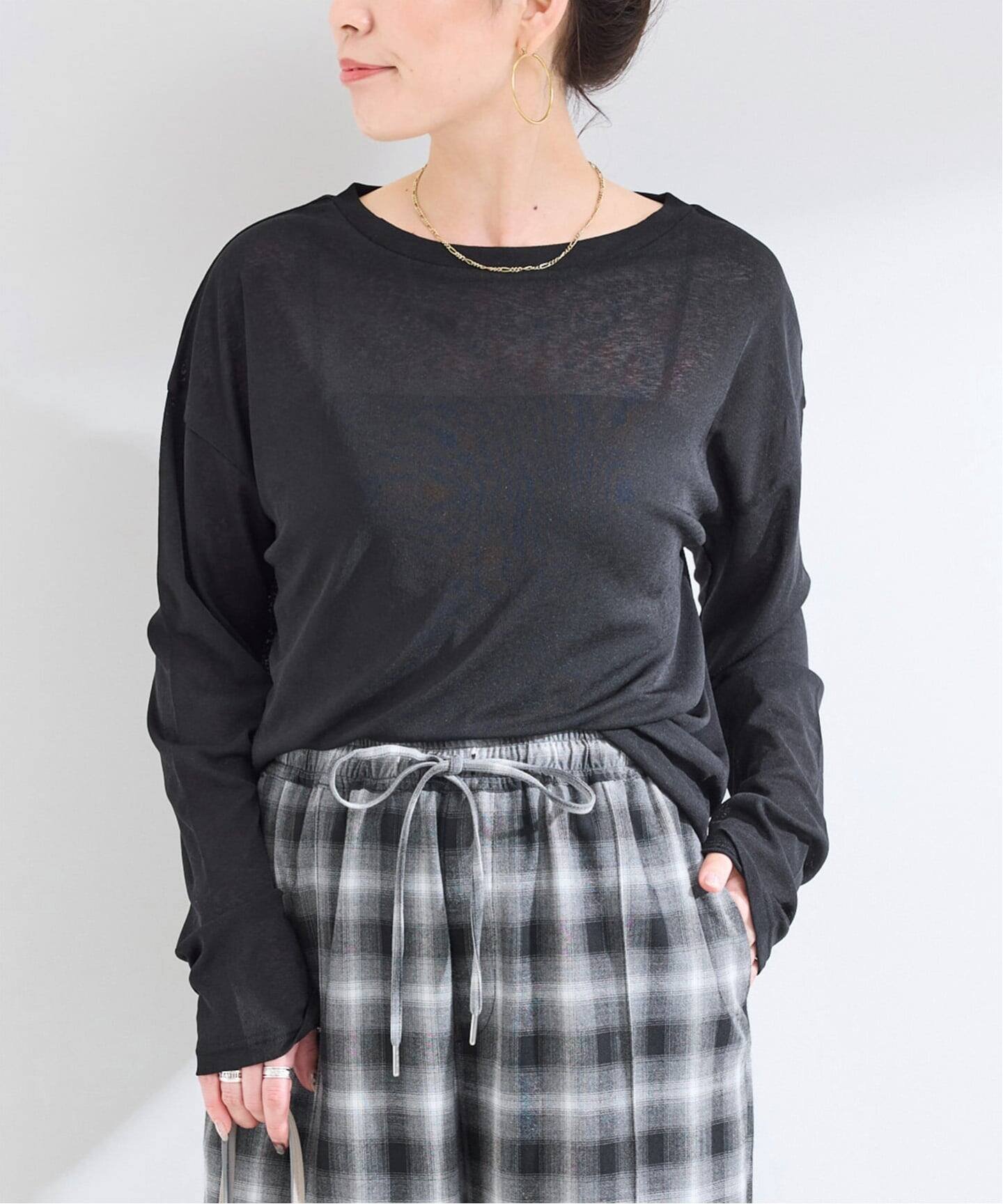 《追加5予約》ウォッシャブル / スラブシアーロンTEE ベーセーストック トップス カットソー・Tシャツ ホワイト ピンク ブラック グリーン