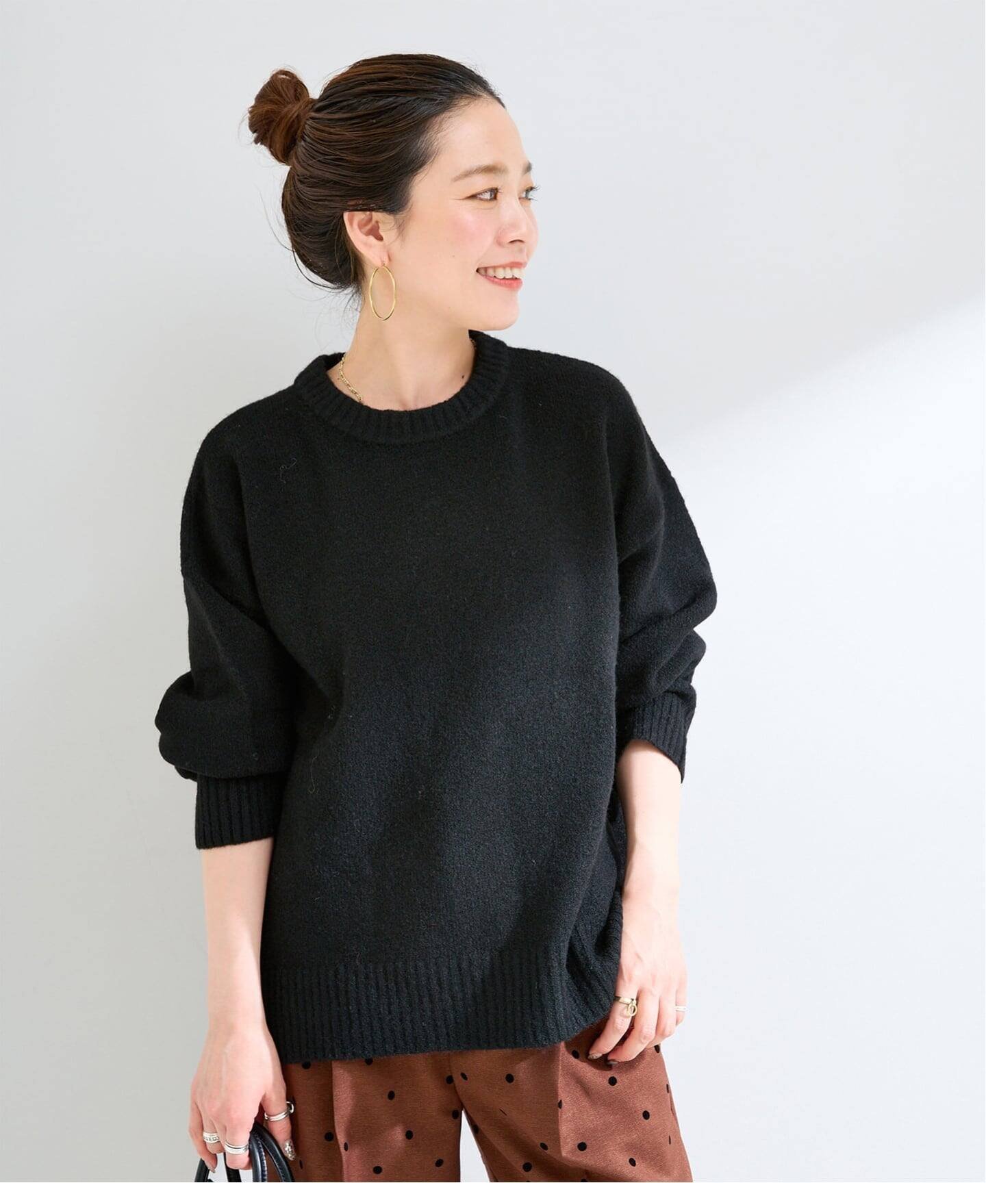 《追加2予約》【一部WEB限定カラーあり】手洗い可 / WOOLMIXクルーネックプルオーバー ベーセーストック トップス ニット ピンク ブルー ベージュ グリーン グレー ブラック ホワイト