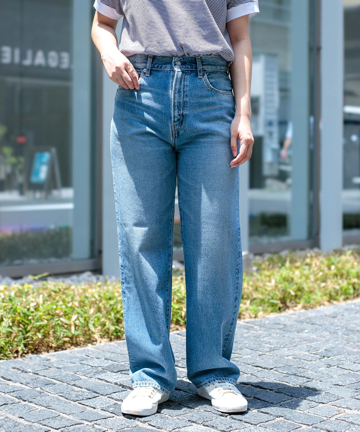 D.M.G. 甘織5Pストレートデニム ドミンゴ パンツ ジーンズ・デニムパンツ ブルー【送料無料】