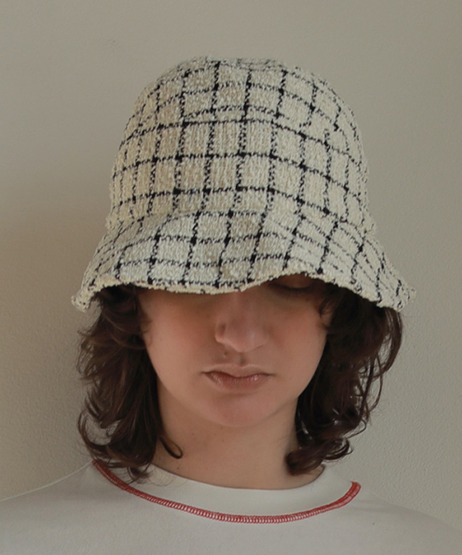 【SALE／50%OFF】AMAIL Tweed bucketハット アマイル 帽子 ハット ホワイト