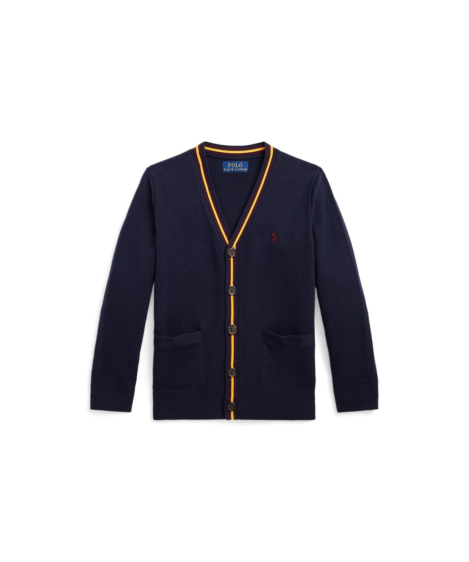 【SALE／30%OFF】POLO RALPH LAUREN (ボーイズ 4才~7才)コットン Vネック カーディガン ラルフローレン トップス カーディガン ネイビー【送料無料】