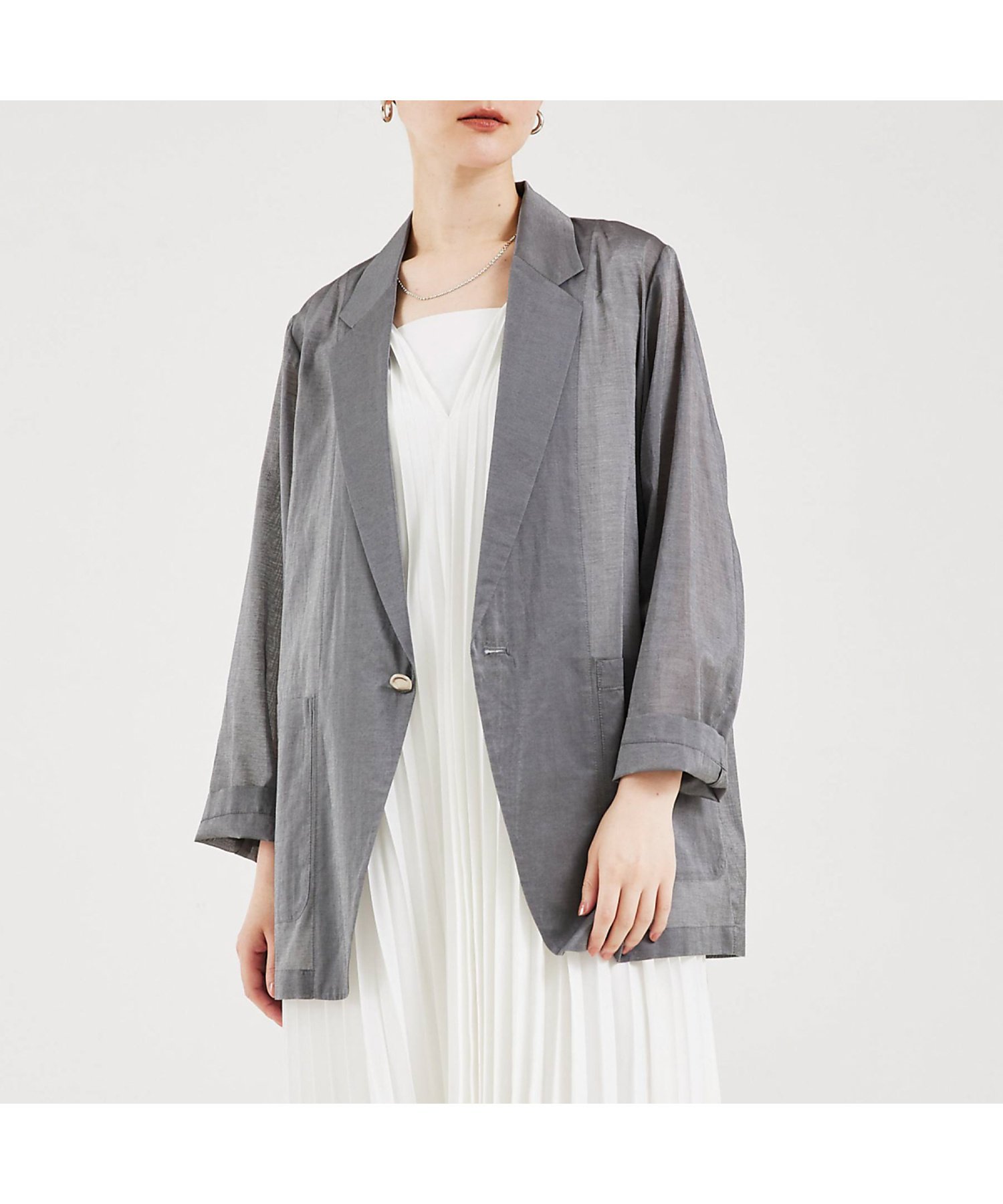 【SALE／40%OFF】qualite ローンジャケット カリテ ジャケット・アウター その他のジャケット・アウター グレー ホワイト【送料無料】