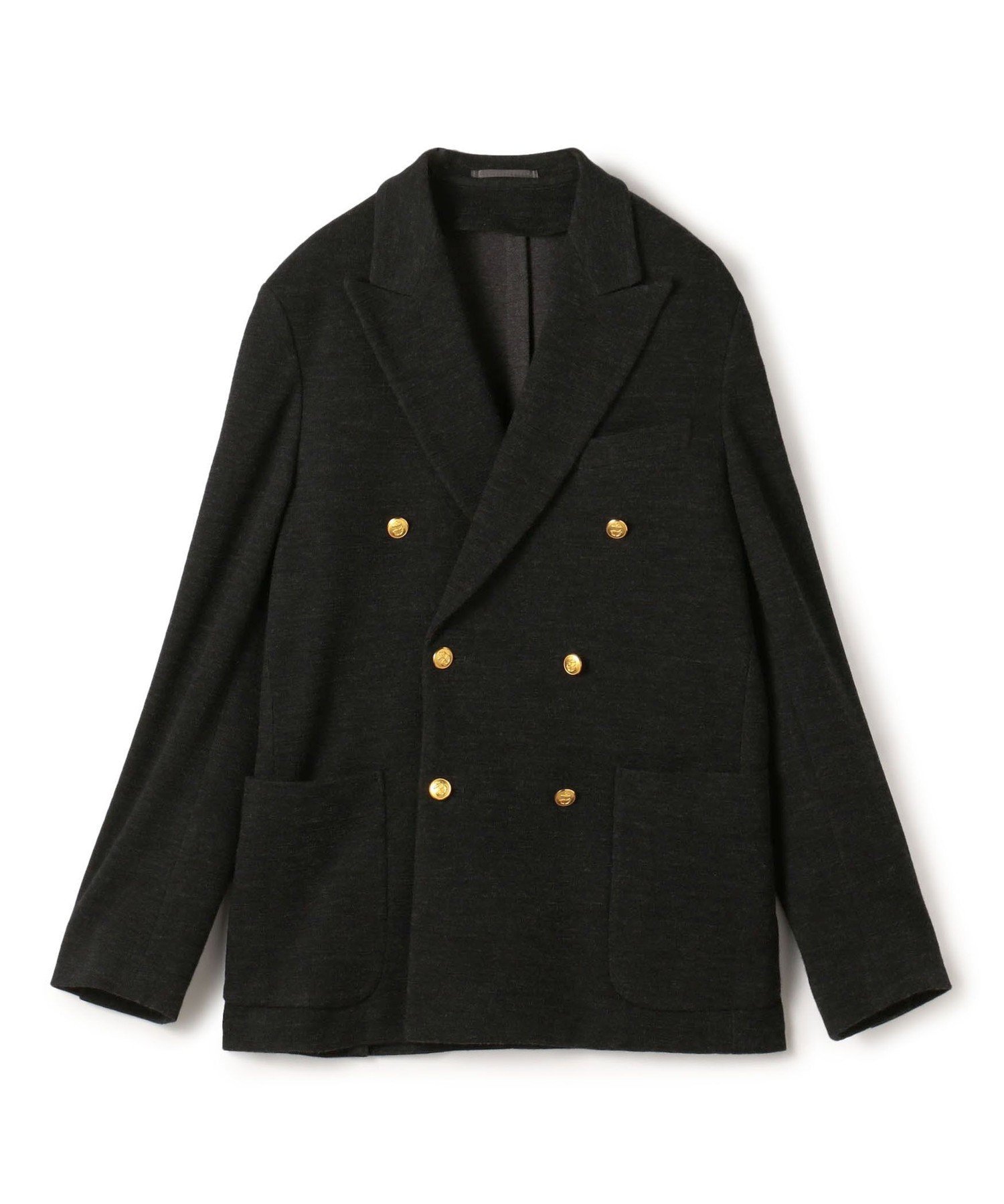 【SALE／50%OFF】TOMORROWLAND MEN ウールコットンダブルニット ダブルブレステッド6Bブレザー トゥモローランド ジャケット・アウター テーラードジャケット・ブレザー グレー ネイビー【送料無料】
