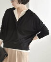 【SALE/45%OFF】quaranciel quaranciel:<手洗い可能>シルク ミックス ヘンリーネック ニット プルオーバー シップス トップス ニット ブルー ホワイト ブラック グリーン【送料無料】