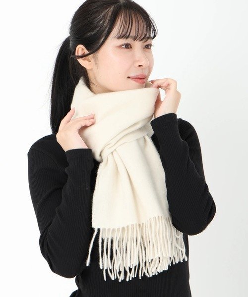 【SALE／50%OFF】STRAWBERRY-FIELDS ストール/スヌード ストロベリーフィールズ ファッション雑貨 マフラー・ストール・ネックウォーマー ホワイト ベージュ【送料無料】