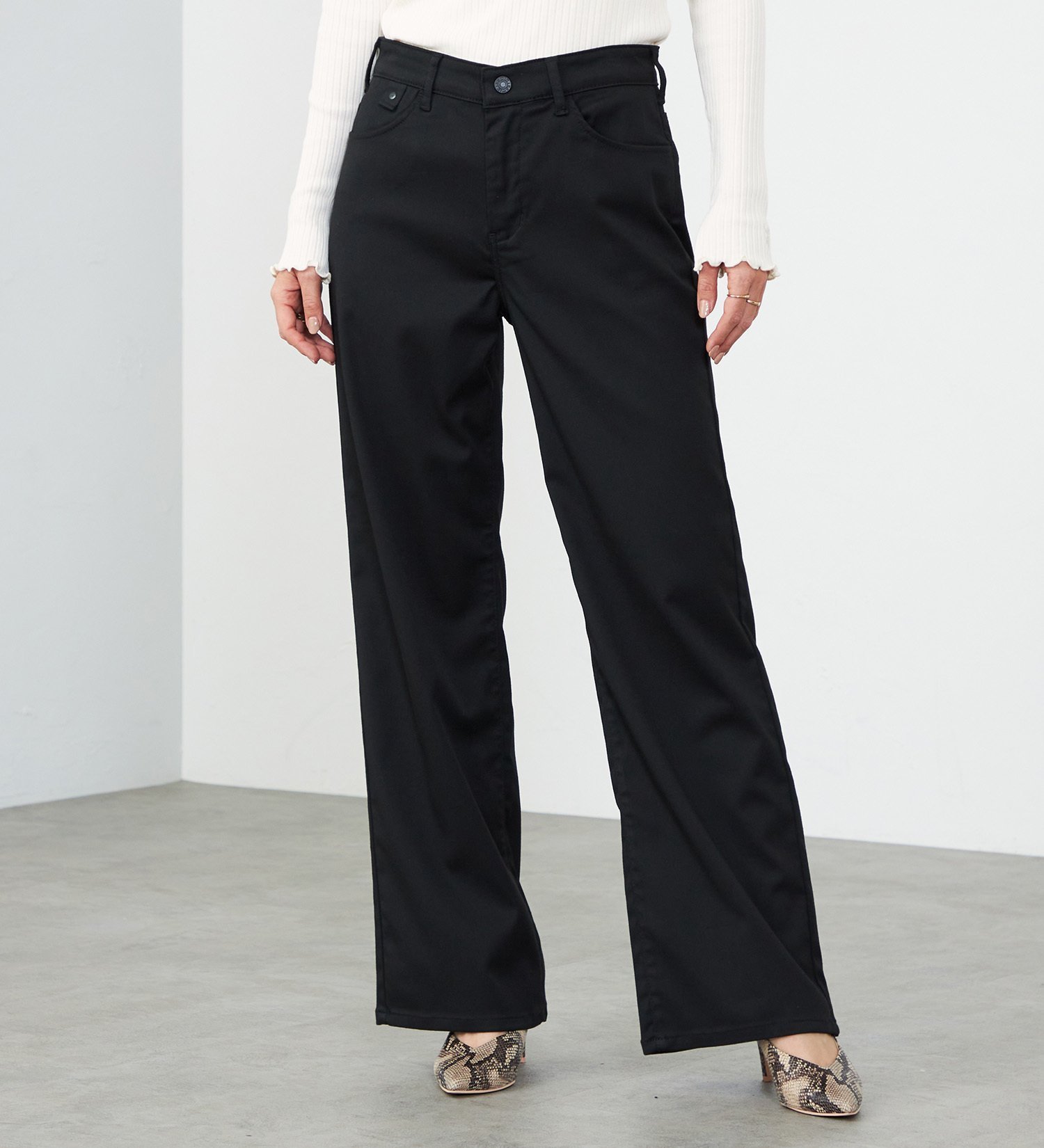【WEB限定】EDWIN LADIES ハタラクロ ワイドパンツ エドウインオンラインモール パンツ その他のパンツ ブラック