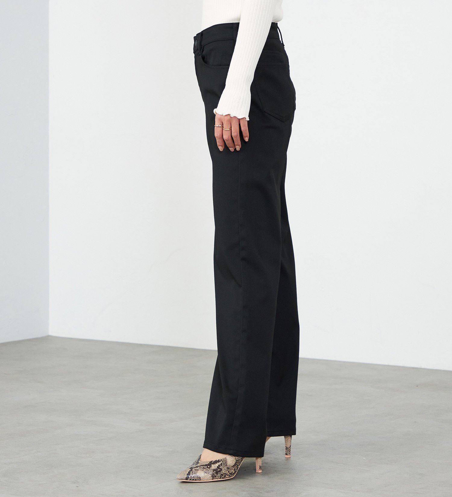 【WEB限定】EDWIN LADIES ハタラクロ ワイドパンツ エドウインオンラインモール パンツ その他のパンツ ブラック