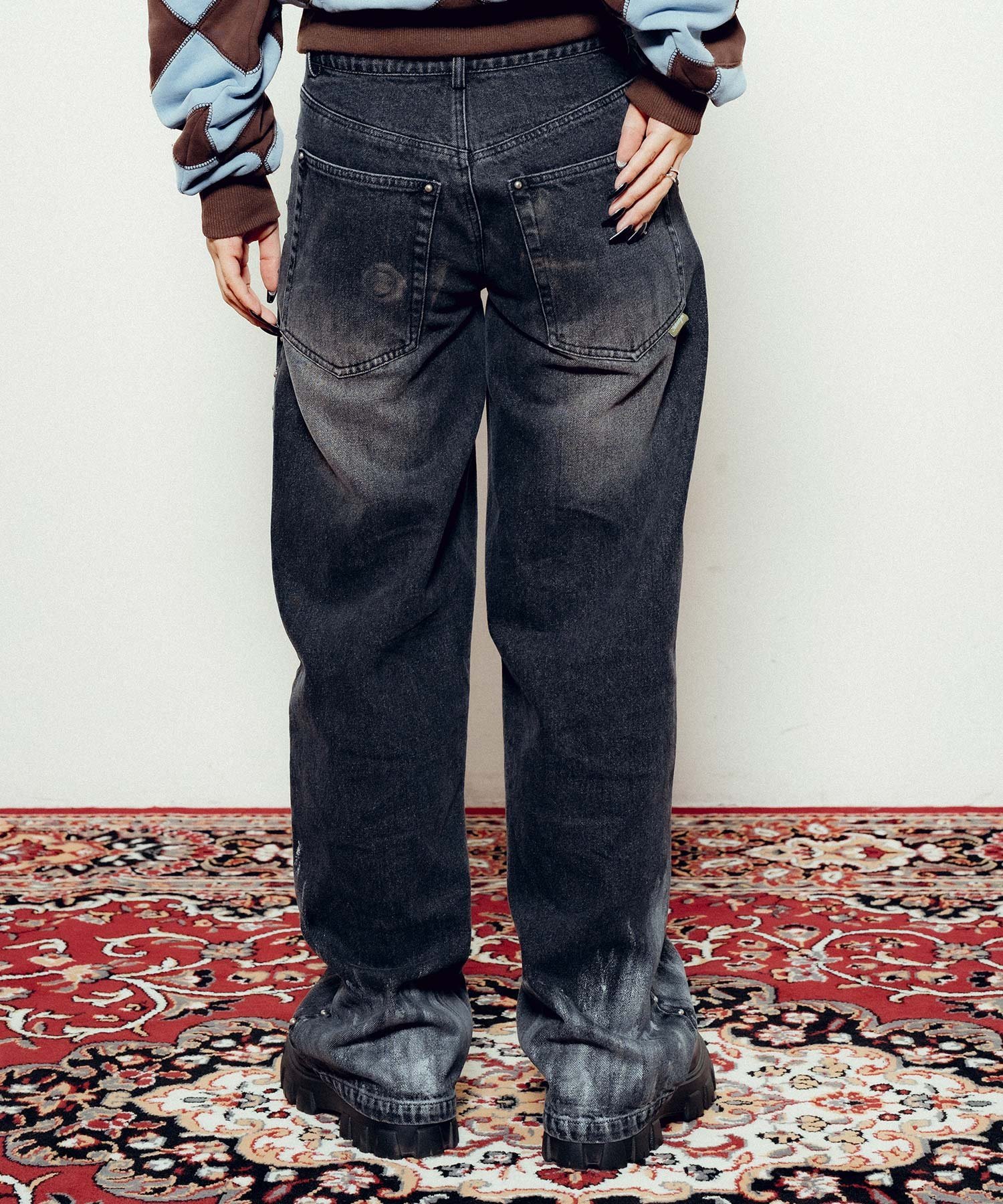 Subciety WOMENS Studs denim pants【WOMEN】 サブサエティ パンツ ジーンズ・デニムパンツ ネイビー ブラック