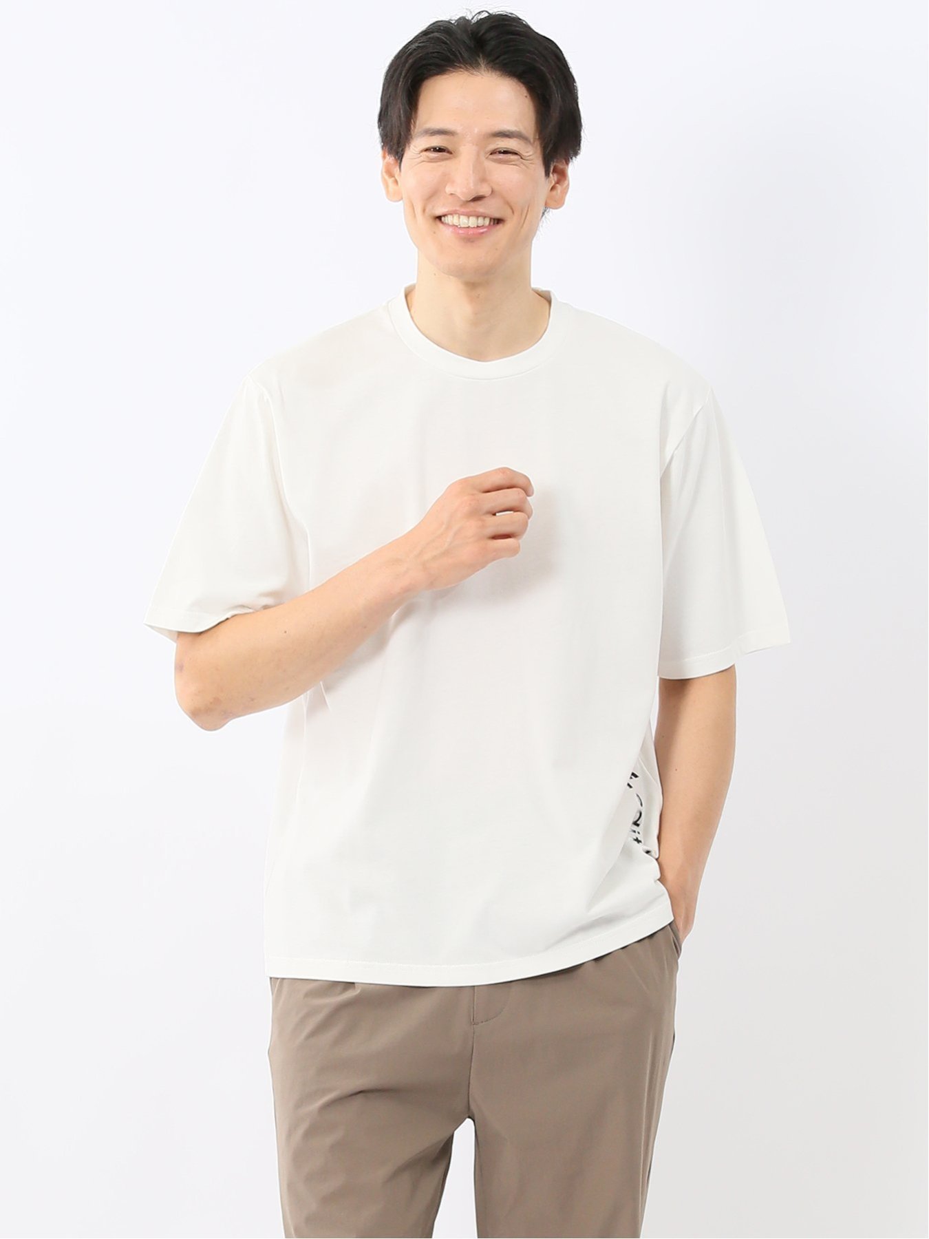 【SALE／10%OFF】m.f.editorial 綿100 ロゴ刺繍 クルーネック半袖Tシャツ タカキュー トップス カットソー・Tシャツ ブルー ホワイト