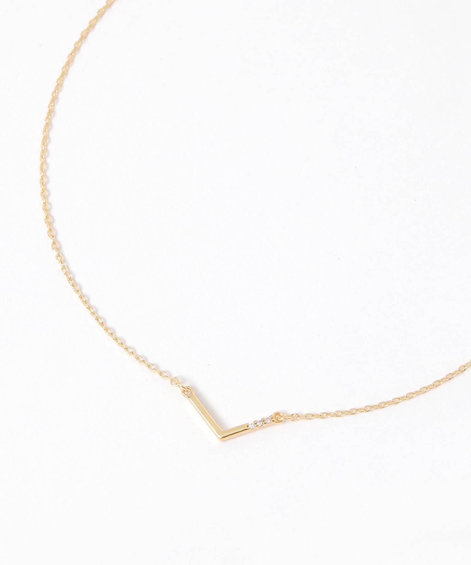 LAKOLE Vミニビジューネックレス ラコレ アクセサリー・腕時計 ネックレス ゴールド シルバー