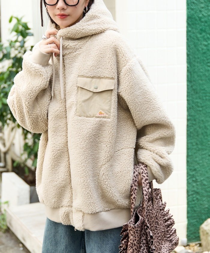 KELTY 別注 ボア フーディー ミドル コート【限定展開】 25AW フリークスストア ジャケット・アウター その他のジャケット・アウター グリーン ベージュ ブラック【送料無料】のサムネイル