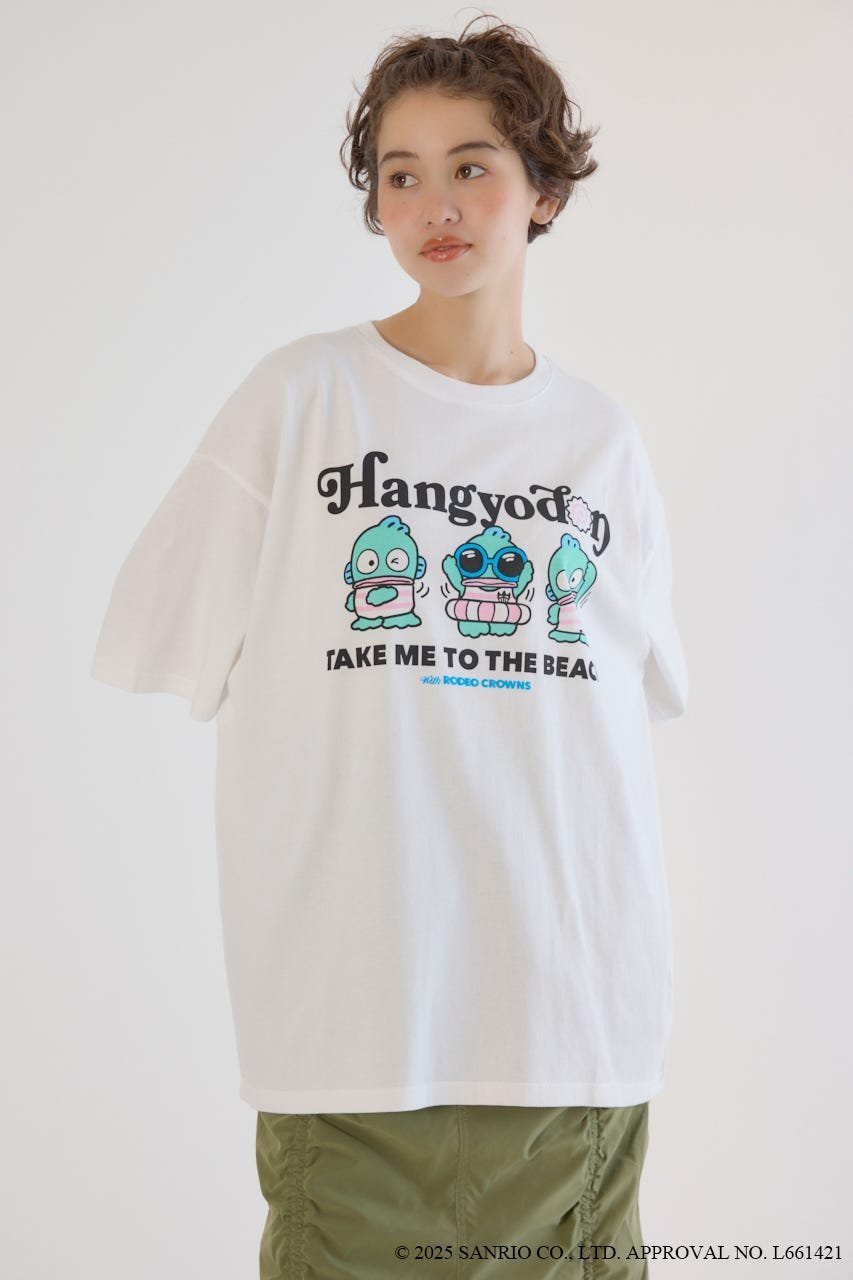 RODEO CROWNS WIDE BOWL (サンリオキャラクターズ)ビーチハンギョドンTシャツ ロデオクラウンズワイドボウル トップス カットソー・Tシャツ ホワイト