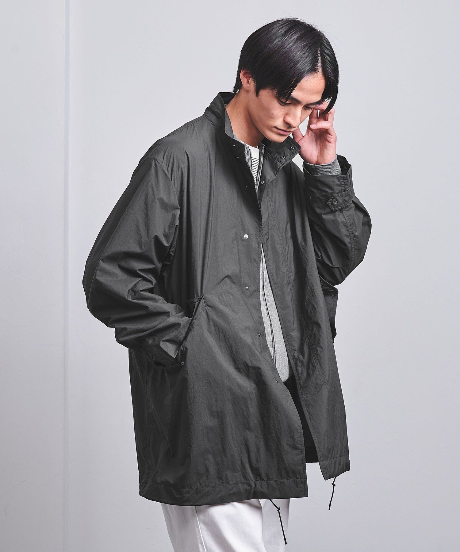 【SALE／50%OFF】UNITED ARROWS ダントツ撥水 ナイロン ミリタリー コート ユナイテッドアローズ アウトレット ジャケット・アウター その他のジャケット・アウター グリーン ブラック【送料無料】