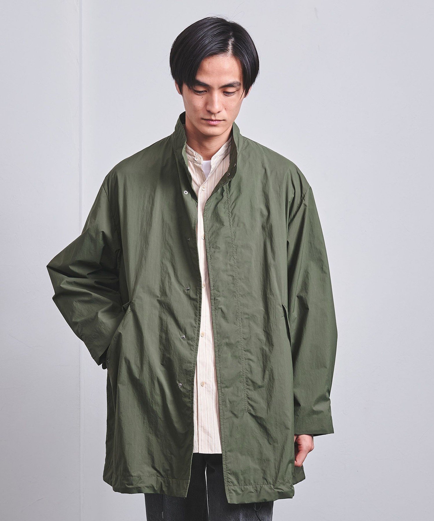 【SALE／50%OFF】UNITED ARROWS ダントツ撥水 ナイロン ミリタリー コート ユナイテッドアローズ アウトレット ジャケット・アウター その他のジャケット・アウター グリーン ブラック【送料無料】
