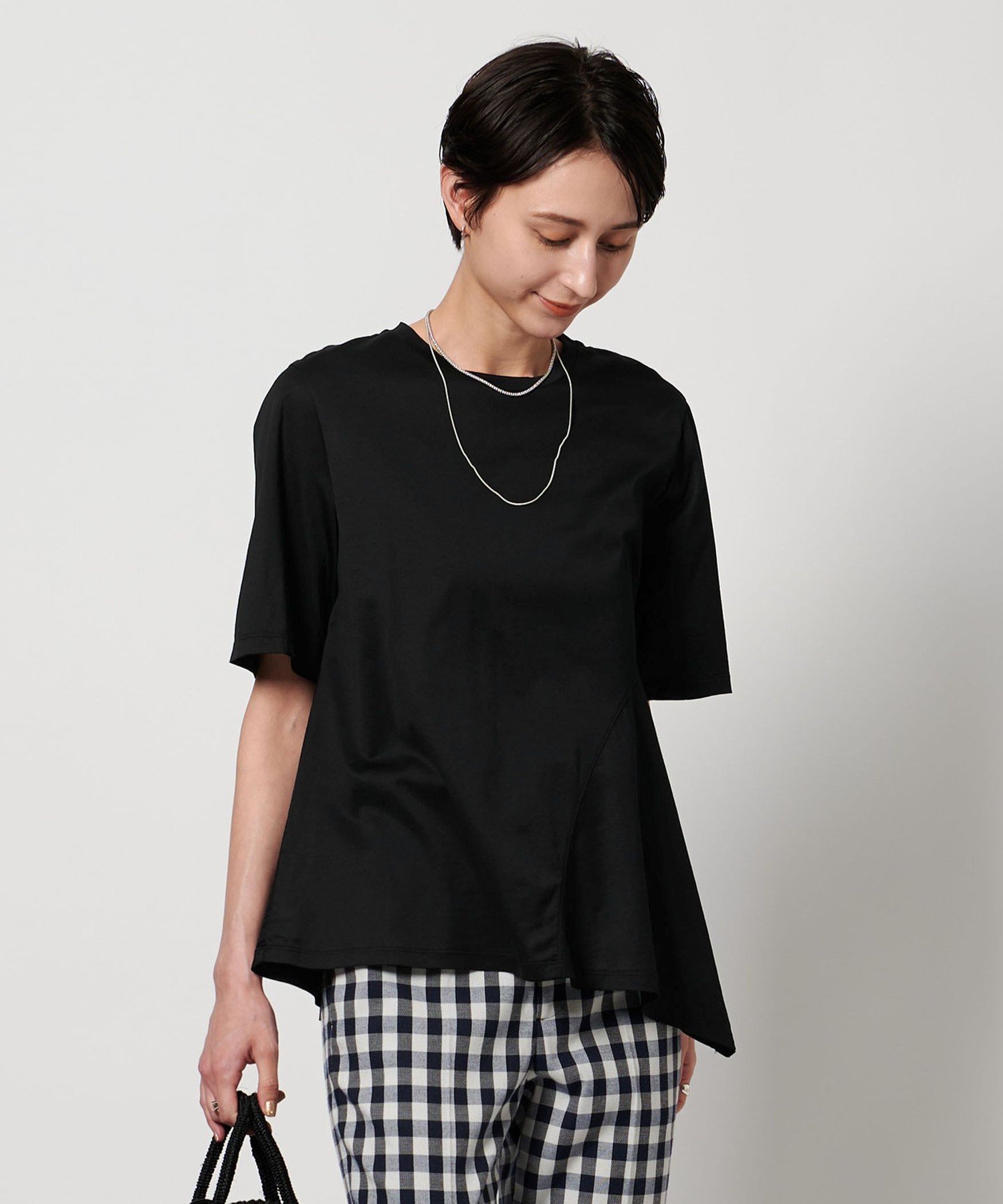 イレギュラーヘム ショートスリーブ カットソー ユナイテッドアローズ アウトレット トップス カットソー・Tシャツ ブラック ピンク ホワイト