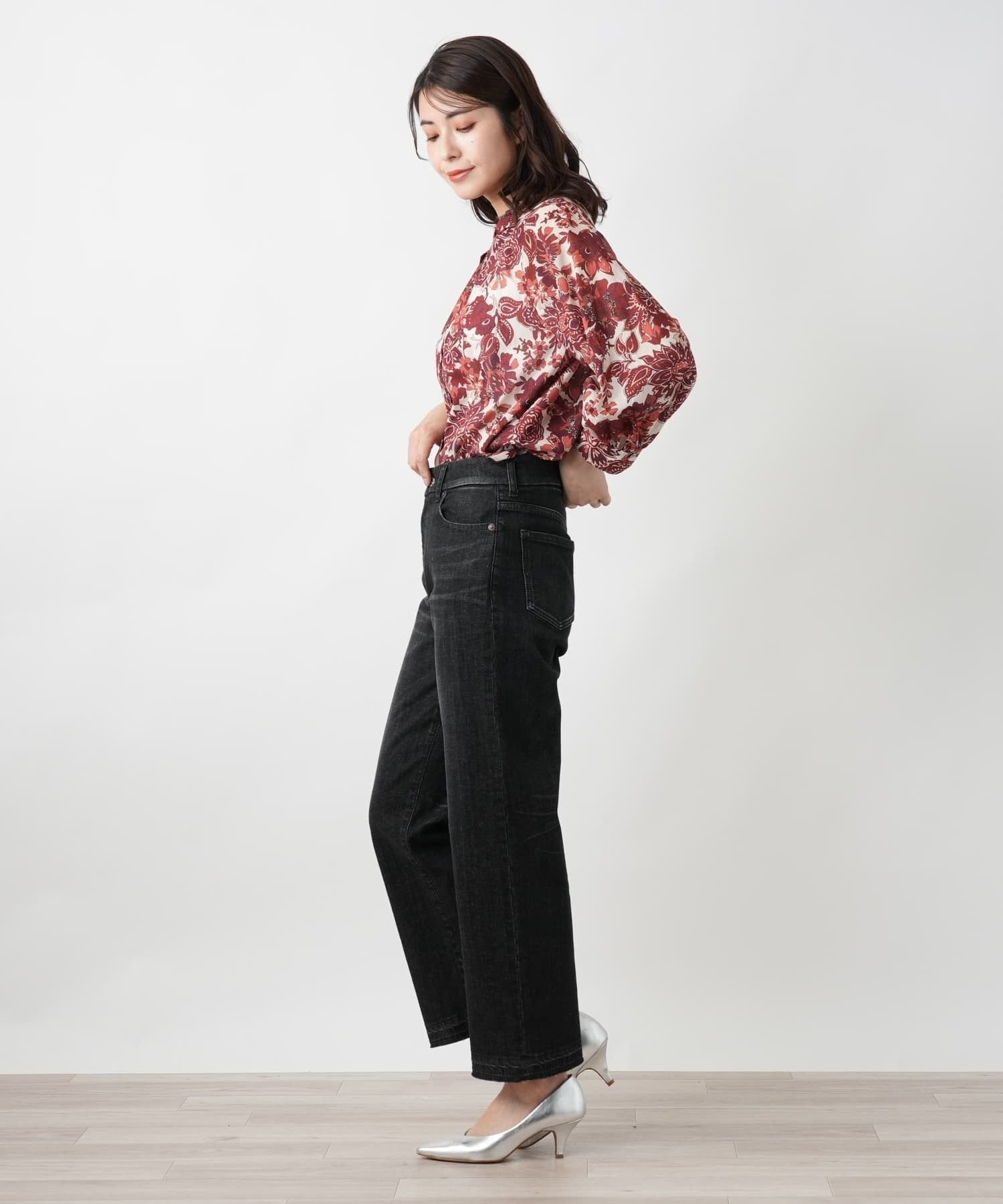 Leilian ブラックデニムパンツ【L JEANS】 レリアン パンツ ジーンズ・デニムパンツ ブラック