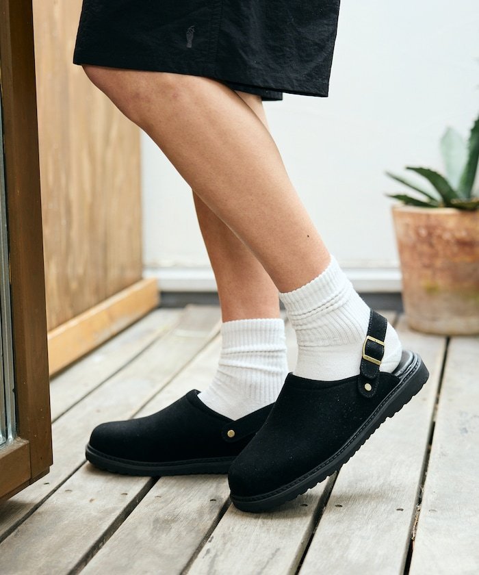 【SALE／50%OFF】FREAK'S STORE 限定展開 レザレットSW 2way クロッグサンダル フリークスストア シューズ・靴 サンダル ブラック ベージュ