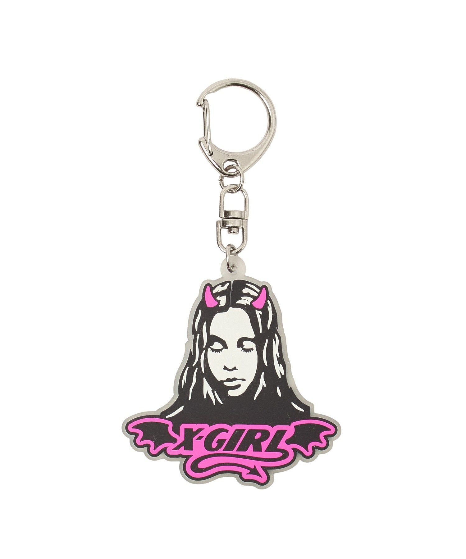 【SALE／30%OFF】X-girl DEVIL FACE RUBBER KEY CHARM エックスガール アクセサリー・腕時計 その他のアクセサリー・腕時計 ピンク