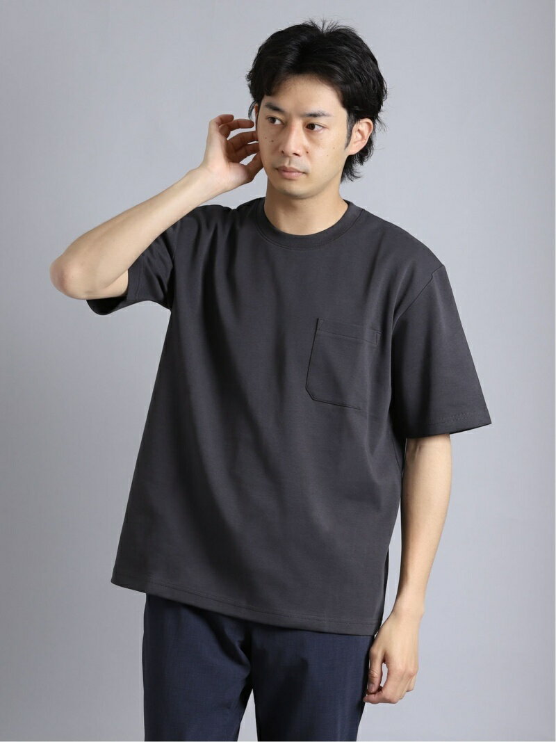 m.f.editorial 吸汗速乾 ルーズフィット クルーネック半袖Tシャツ タカキュー トップス カットソー・Tシャツ グレー ブラック ベージュ グリーン ネイビー