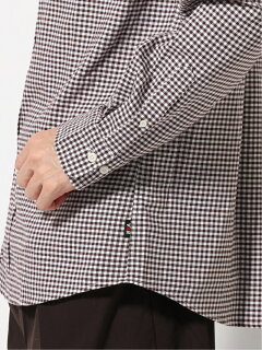 Gingham Buttondown Shirt EN91510: Brown Gingham Buttondown Shirt EN91510: Brown