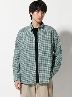 Gingham Buttondown Shirt EN91510: Green Gingham Buttondown Shirt EN91510: Green