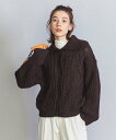 【SALE／70 OFF】BEAUTY YOUTH UNITED ARROWS ケーブルニット ビッグカラー カーディガン ユナイテッドアローズ アウトレット トップス カーディガン ブラウン ブラック【送料無料】