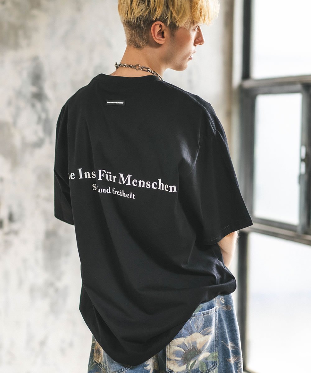 Shoowtime ビッグシルエットプリントTシャツ ショウタイム トップス カットソー・Tシャツ ブラウン ブラック