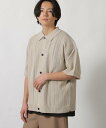 【SALE/30%OFF】LAKOLE 透かし編みニット半袖シャツ ラコレ トップス ニット ブルー ベージュ ブラック