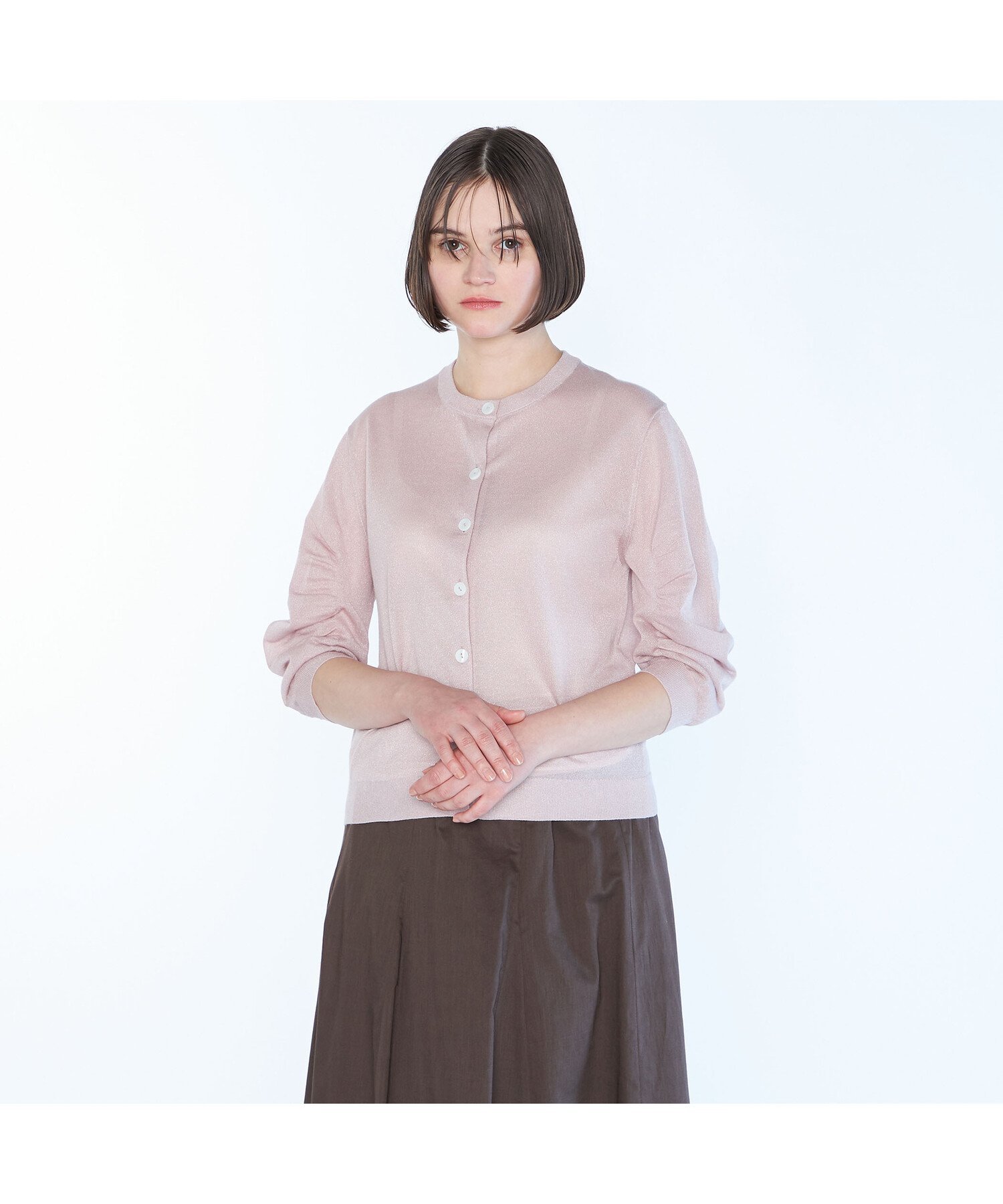 【SALE／57%OFF】SCAPA アジルニットカーディガン スキャパ トップス ニット ピンク グレー ブラック【送料無料】