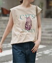 Spick & Span アニマルロゴスリーブレスT スピックアンドスパン トップス カットソー・Tシャツ ピンク ホワイト グレー ベージュ【送料無料】
