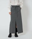 ASTRAET <ASTRAET>ウエストドローコード スリット タイトスカート ユナイテッドアローズ スカート ロング・マキシスカート ブラック グレー【送料...