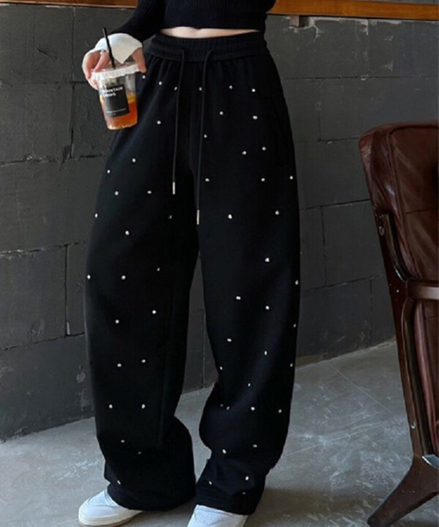 c.u.l ジュエリー スウェットパンツ culw754 チュクラ パンツ ジャージ・スウェットパンツ グレー ブラック